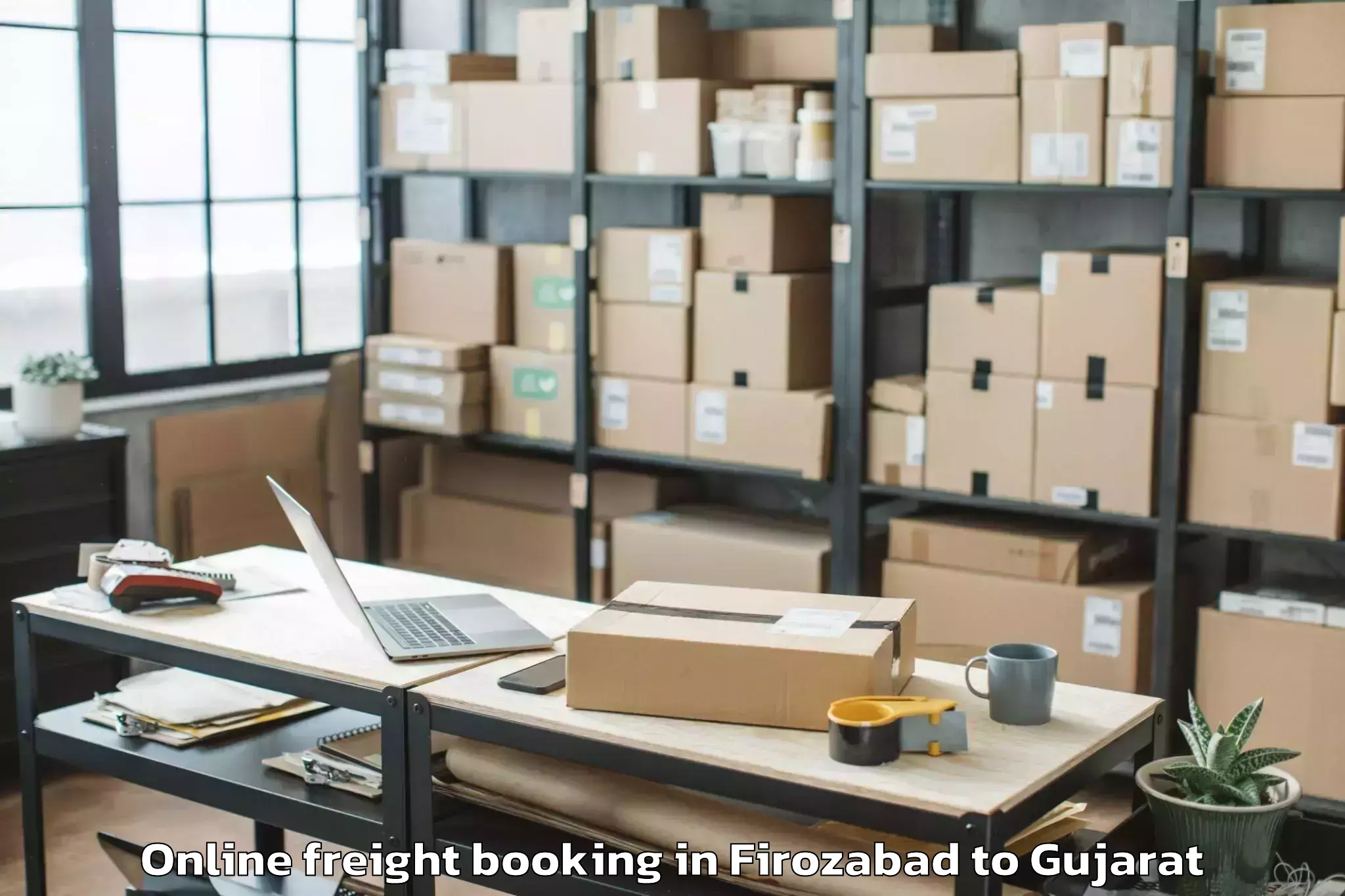 Trusted Firozabad to Vansda Online Freight Booking